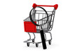 Magnifying glass & shopping trolley