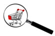 Magnifying glass & shopping trolley