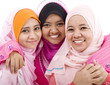 cheerful muslim women