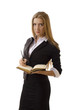Businesswoman Writing In Diary - Isolated