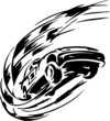 Racing emblem - black and white style of tribals