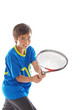 boy playing tennis