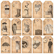 vintage tags: fashion & accessories - set of 15 detailed designs