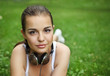 Beautiful young girl with headphones