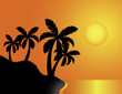 Tropical beach sunset