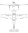Detailed vector of old Romanian military airplane - IAR 80