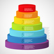 Rainbow pyramid with numbers. Vector illustration.