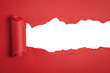 Torn red paper with space for text