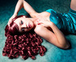 beautiful woman with red hair and evening-dress / haircolors 09