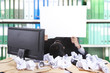 Hopeless businessman with copy space