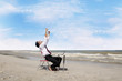 Successful businessman at beach