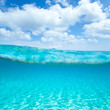 Photo: Belearic islands turquoise sea in out waterline Belearic islands turquoise sea in out waterline