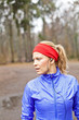 Woman runner in forest