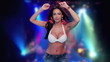 Sexy woman dancing in front of strobes