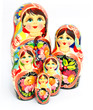 Russian nesting doll isolated on white