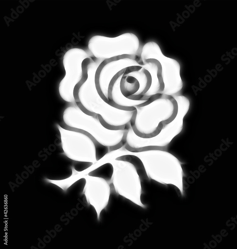 Illustration: Abstract stylised national rose emblem of England Abstract stylised national rose emblem of England