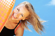 Foto: Happy surfer beautiful teen girl Happy surfer beautiful teen girl