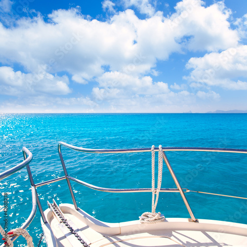 Photo: Anchor boat y tropical idyllic tropical turquoise beach Anchor boat y tropical idyllic tropical turquoise beach