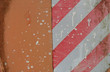 Photo: orange industrial surface with caution stripe white paint and ru orange industrial surface with caution stripe white paint and ru