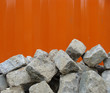 Photo: stack of cobble stone with orange backdrop stack of cobble stone with orange backdrop