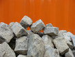 Photo: stack of cobble stone with orange backdrop stack of cobble stone with orange backdrop