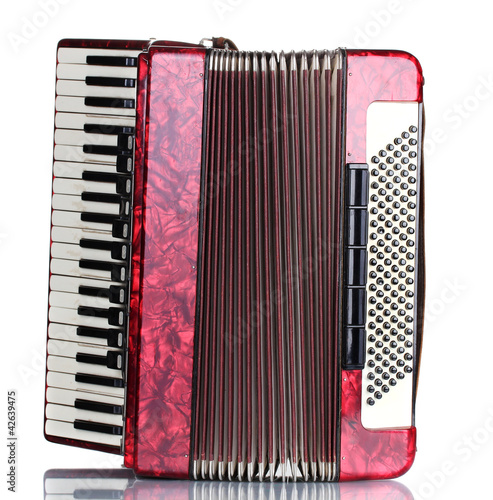 Photo: Retro accordion isolated on white Retro accordion isolated on white