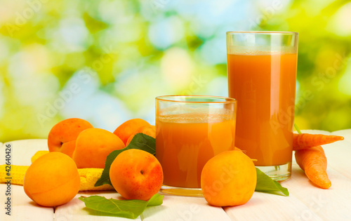Photo: glasses of carrot and apricot juice glasses of carrot and apricot juice