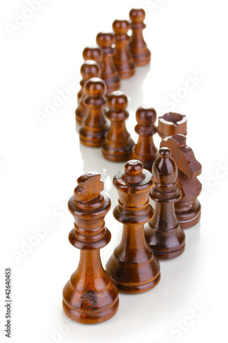 Photo: Chess pieces isolated on white Chess pieces isolated on white