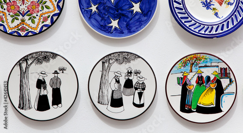 Photo: Ibiza typical painted plates souvenir with payes Ibiza typical painted plates souvenir with payes