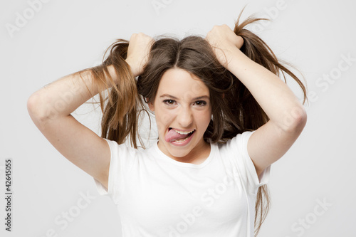 Photo: expression of a real young girl expression of a real young girl