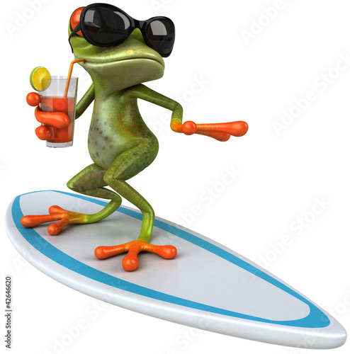 Ilustración: Frog surfing Frog surfing