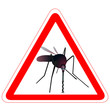 Warning road sign with mosquito