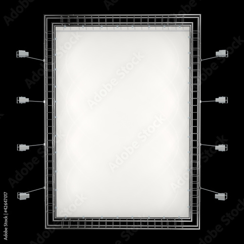 Photo: blank banner on truss system blank banner on truss system