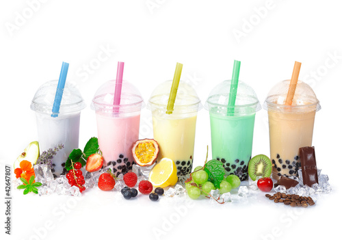 Foto: Bubble Tea in a row Bubble Tea in a row
