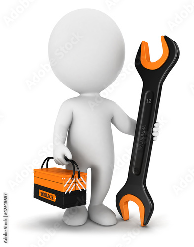 Illustration: 3d white people repairer 3d white people repairer