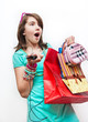 Photo: Shopping. Shopping teen girl excited and wondered. Shopping. Shopping teen girl excited and wondered.