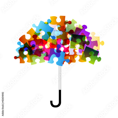 Vektor: puzzle umbrella puzzle umbrella