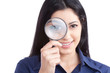 Woman Holding Magnifying Glass