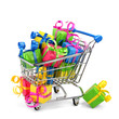 Foto: Einkaufswagen mit Geschenken Einkaufswagen mit Geschenken