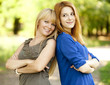 Two girls in the park.