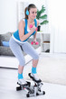 Teenager girl exercising