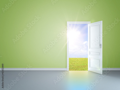 Illustration: green room and door green room and door