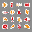 Vector: summer stickers collection summer stickers collection