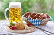 Obatzda mit Brezel und Bier