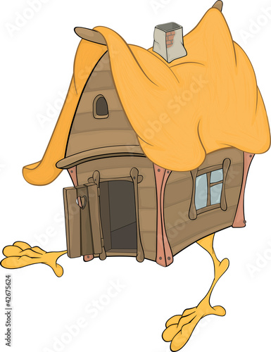 Vector: Hut on chicken legs cartoon Hut on chicken legs cartoon
