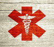 Red Caduceus Grunge