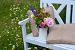 Garten Bank Blumen Wiese