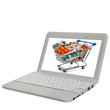 Photo: Notebook mit Medikamenten in Einkaufswagen Notebook mit Medikamenten in Einkaufswagen