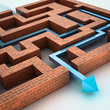 rendered image of an arrow inside a labyrinth