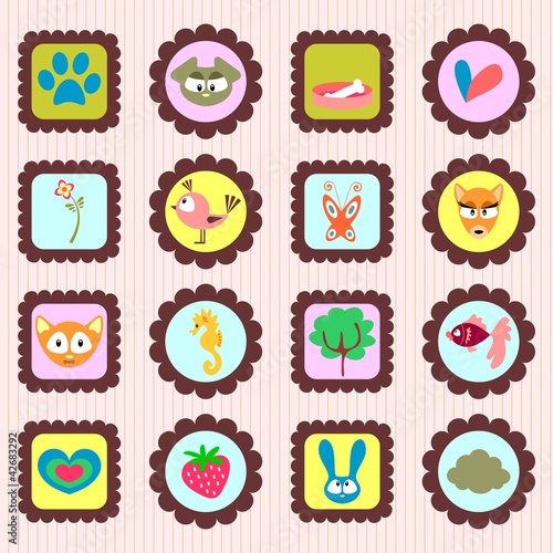 Vector: A set of pretty stamps A set of pretty stamps